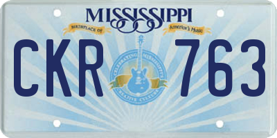 MS license plate CKR763