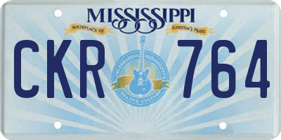 MS license plate CKR764