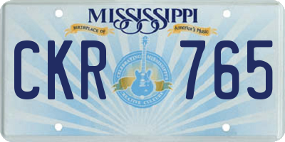 MS license plate CKR765