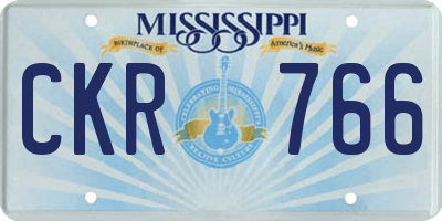 MS license plate CKR766