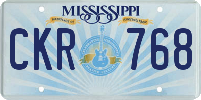 MS license plate CKR768