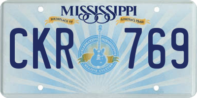 MS license plate CKR769