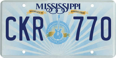 MS license plate CKR770