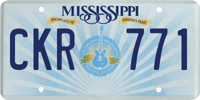 MS license plate CKR771