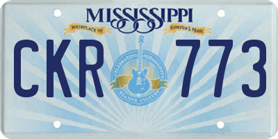 MS license plate CKR773