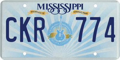 MS license plate CKR774