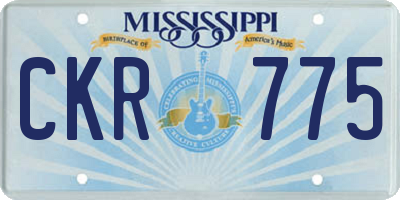 MS license plate CKR775