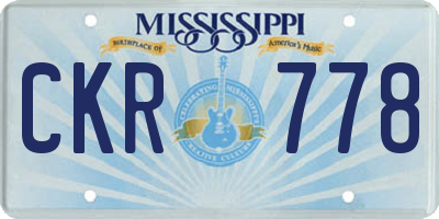 MS license plate CKR778