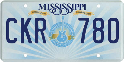 MS license plate CKR780