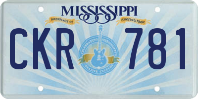 MS license plate CKR781