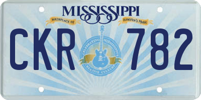 MS license plate CKR782