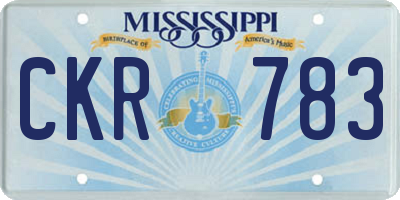 MS license plate CKR783