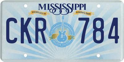MS license plate CKR784