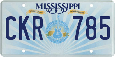 MS license plate CKR785