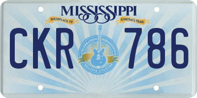 MS license plate CKR786