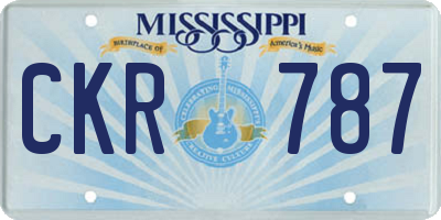 MS license plate CKR787
