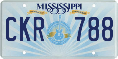 MS license plate CKR788