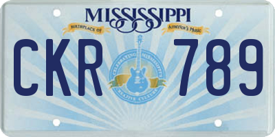 MS license plate CKR789