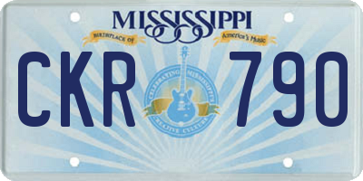 MS license plate CKR790