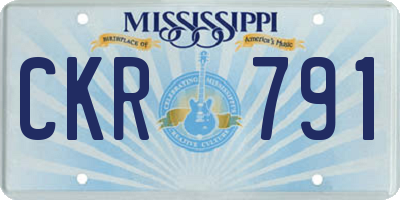 MS license plate CKR791