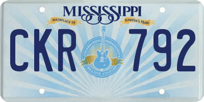 MS license plate CKR792