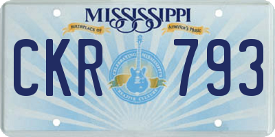MS license plate CKR793