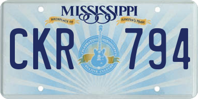 MS license plate CKR794
