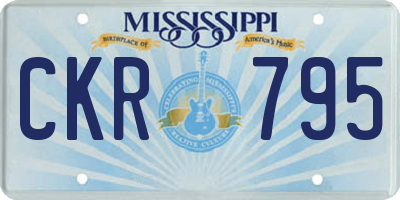 MS license plate CKR795