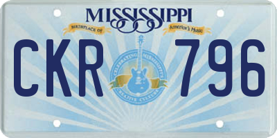 MS license plate CKR796