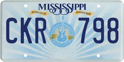 MS license plate CKR798