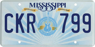 MS license plate CKR799