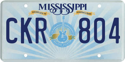 MS license plate CKR804
