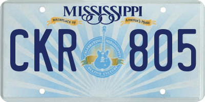 MS license plate CKR805