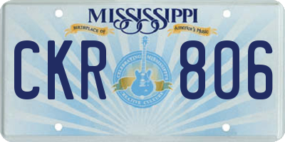 MS license plate CKR806