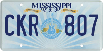 MS license plate CKR807