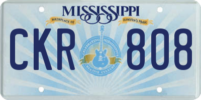 MS license plate CKR808
