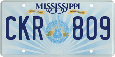 MS license plate CKR809