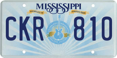 MS license plate CKR810