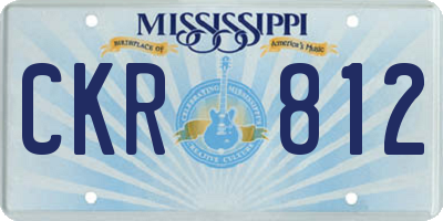 MS license plate CKR812