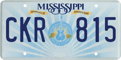 MS license plate CKR815