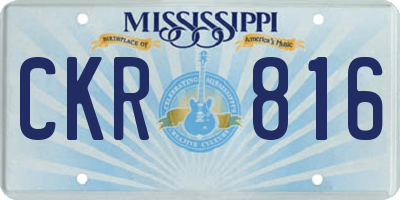 MS license plate CKR816