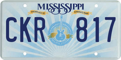 MS license plate CKR817