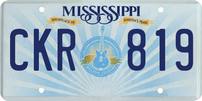 MS license plate CKR819