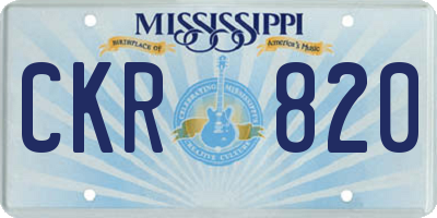 MS license plate CKR820