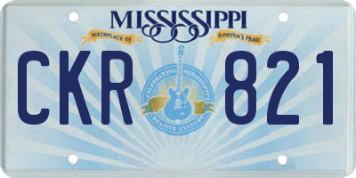 MS license plate CKR821