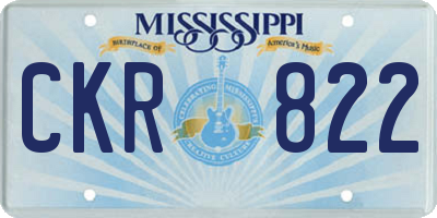 MS license plate CKR822