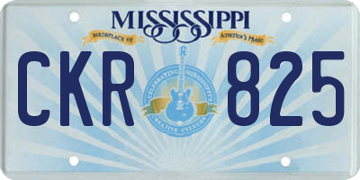 MS license plate CKR825