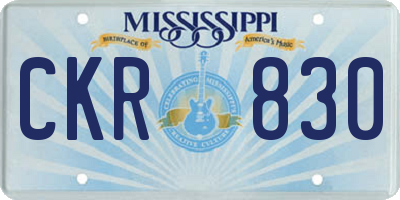 MS license plate CKR830