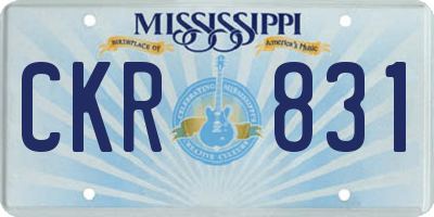 MS license plate CKR831