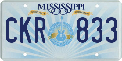 MS license plate CKR833